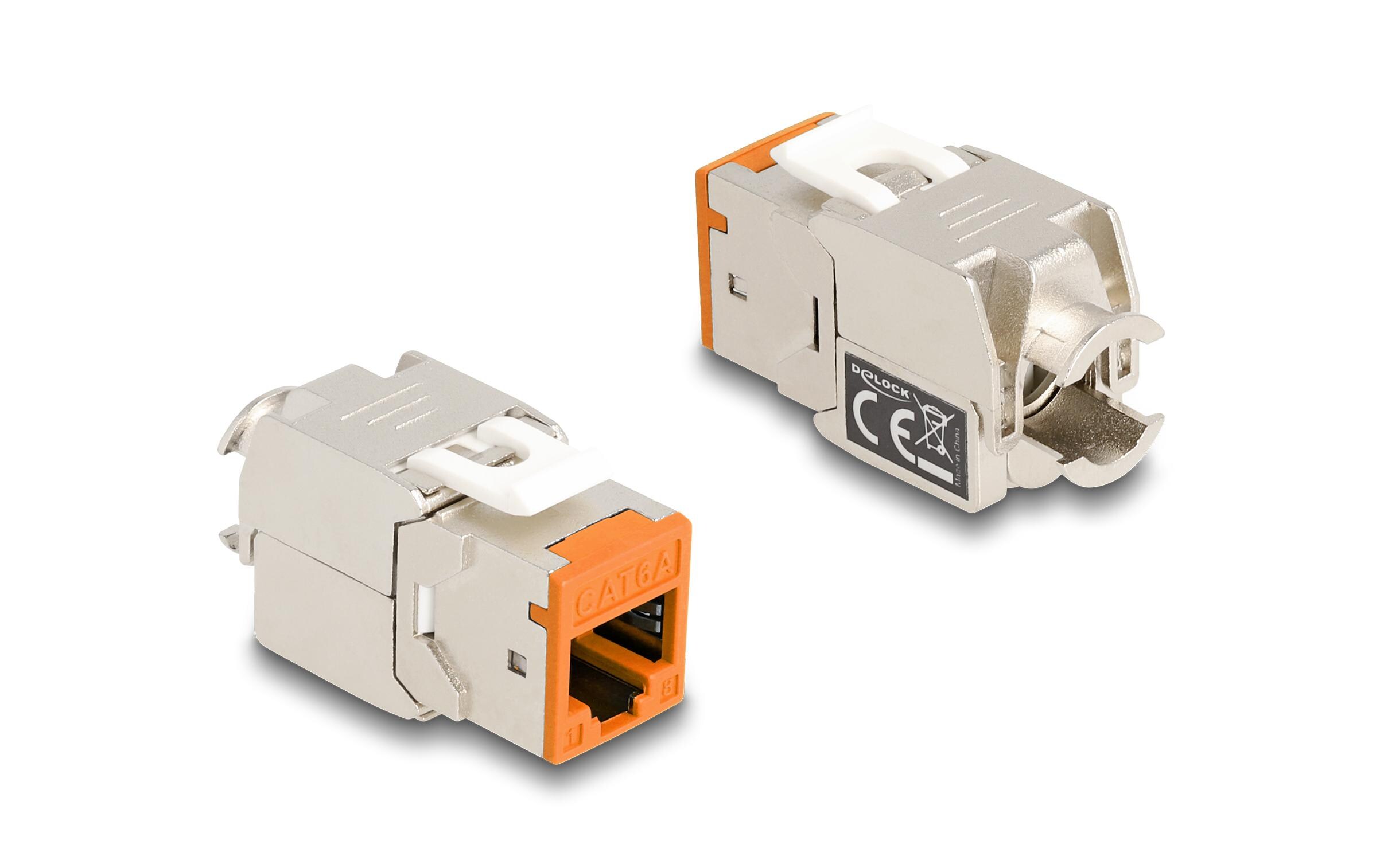Keystone-Modul RJ45 zu LSA, Cat.6A Farbig, 8 StückDelock Keystone Modul RJ45 Buchse zu LSA Cat.6A werkzeugfrei farbig Set 8 Stück