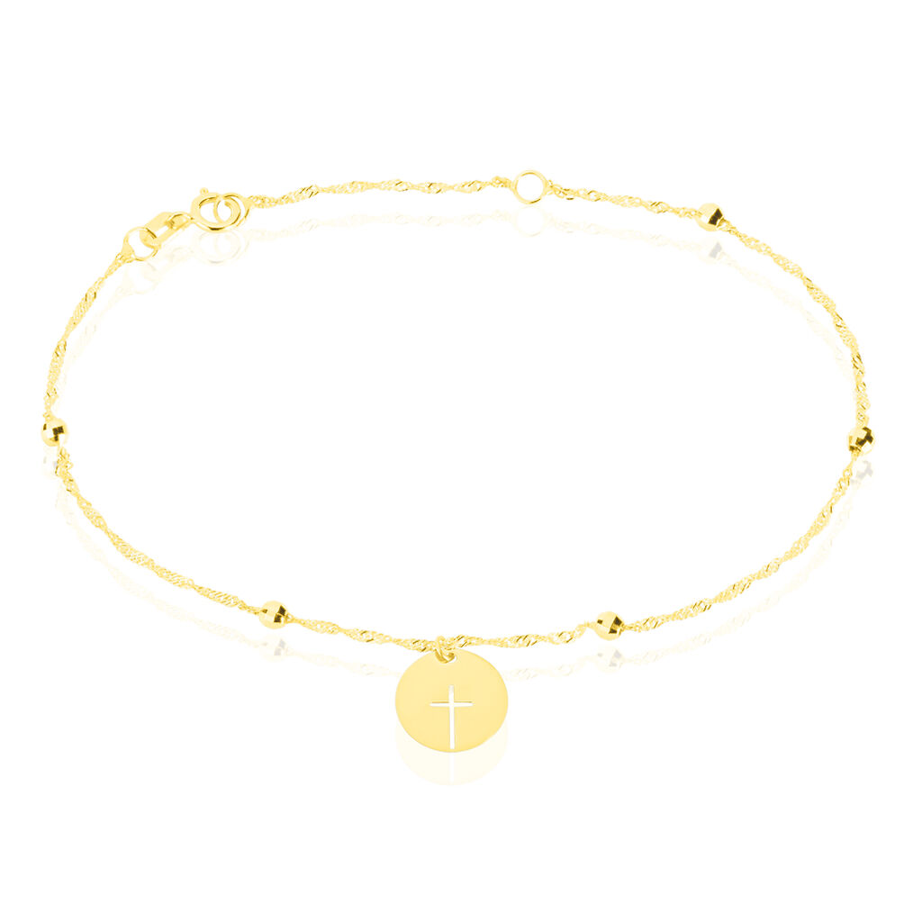 Bracelet Cobeia Croix Maille Forçat Or Jaune