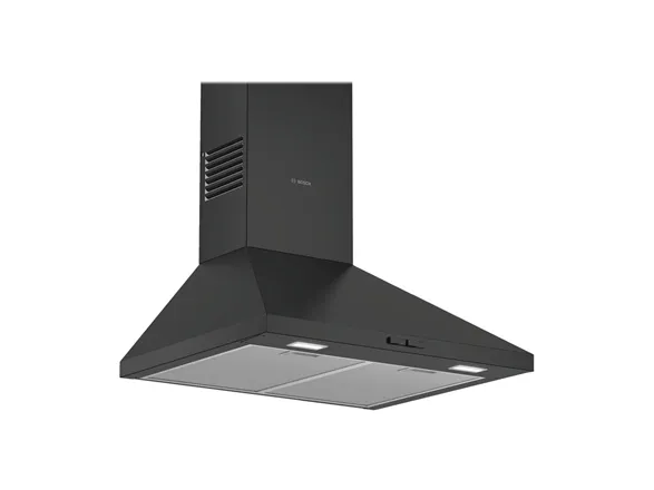 Bosch Serie | 2 DWP64BC60 - Hætte - skorsten - bredde: 60 cm - dybde: 50 cm - udtrækning og recirkulation (-) - sort