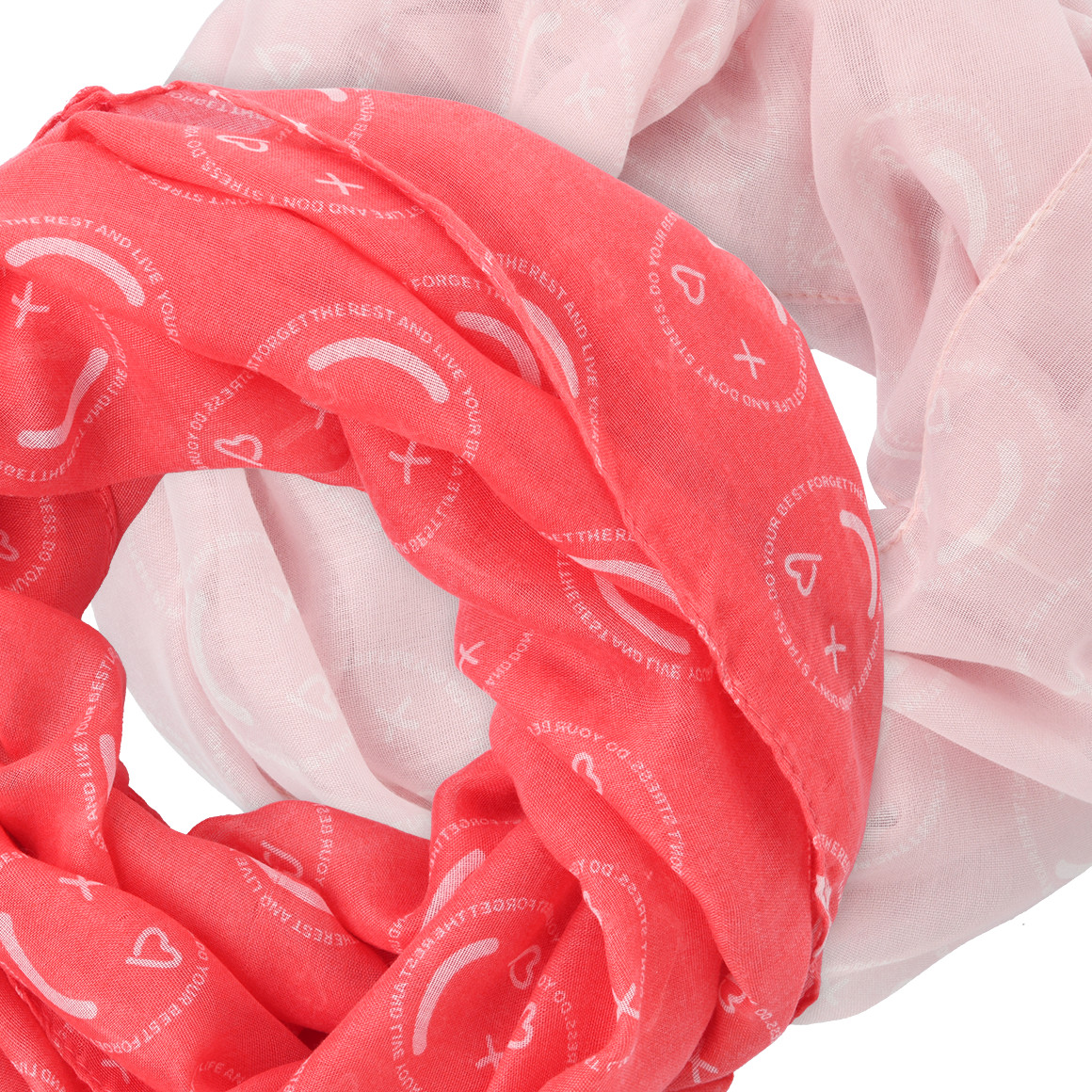 Gina Benotti 2 Damen Rundtücher mit Allover-Muster rosa / rot