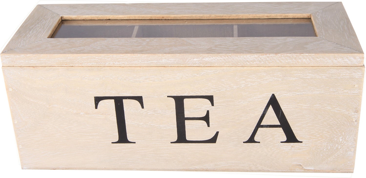 Cosy & Trendy theedoos naturel 23 x 9 x 9 cm