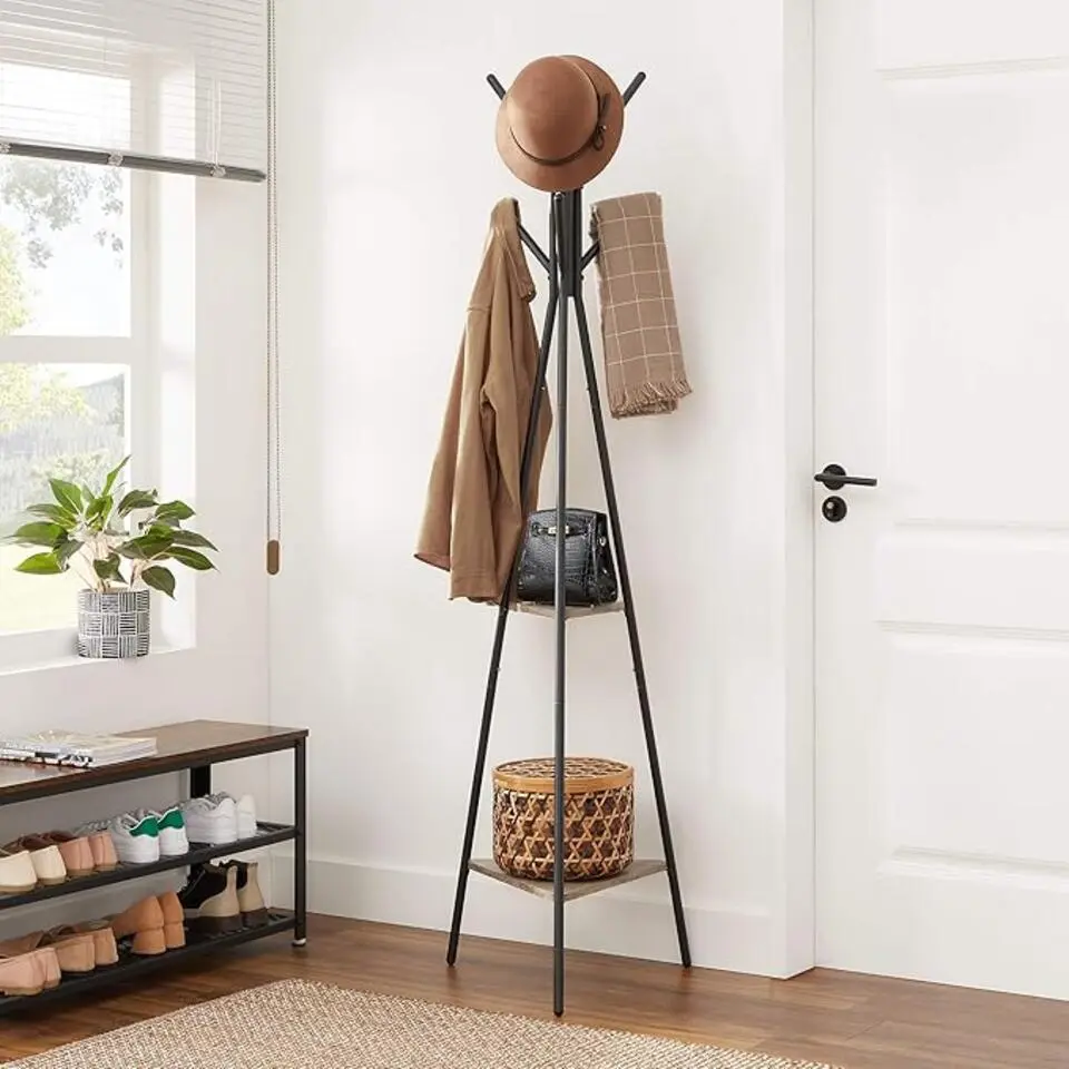 Parya Home kapstok - 2 planken - grijs/zwart