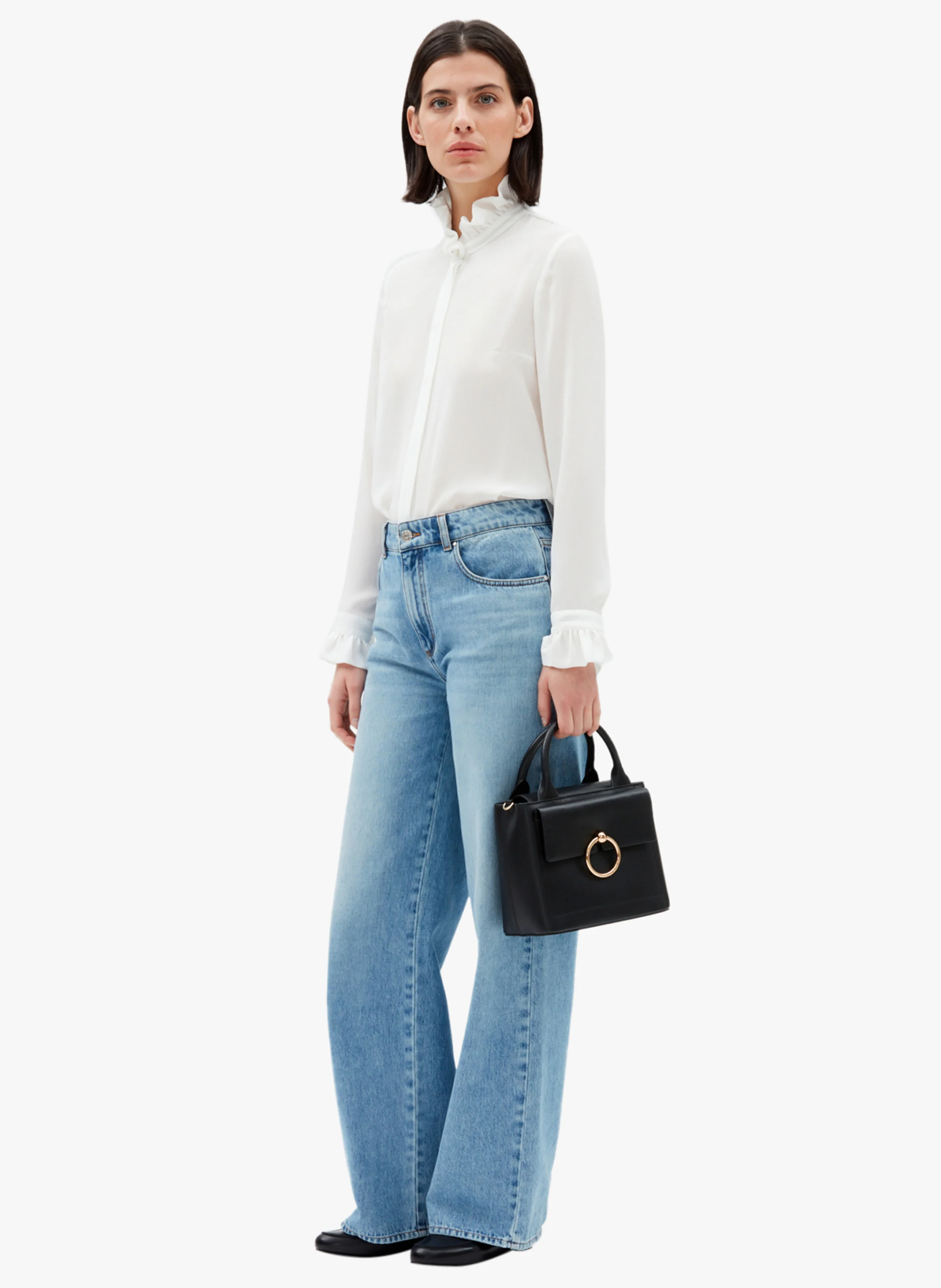 Sac bandoulière en cuir | Noir