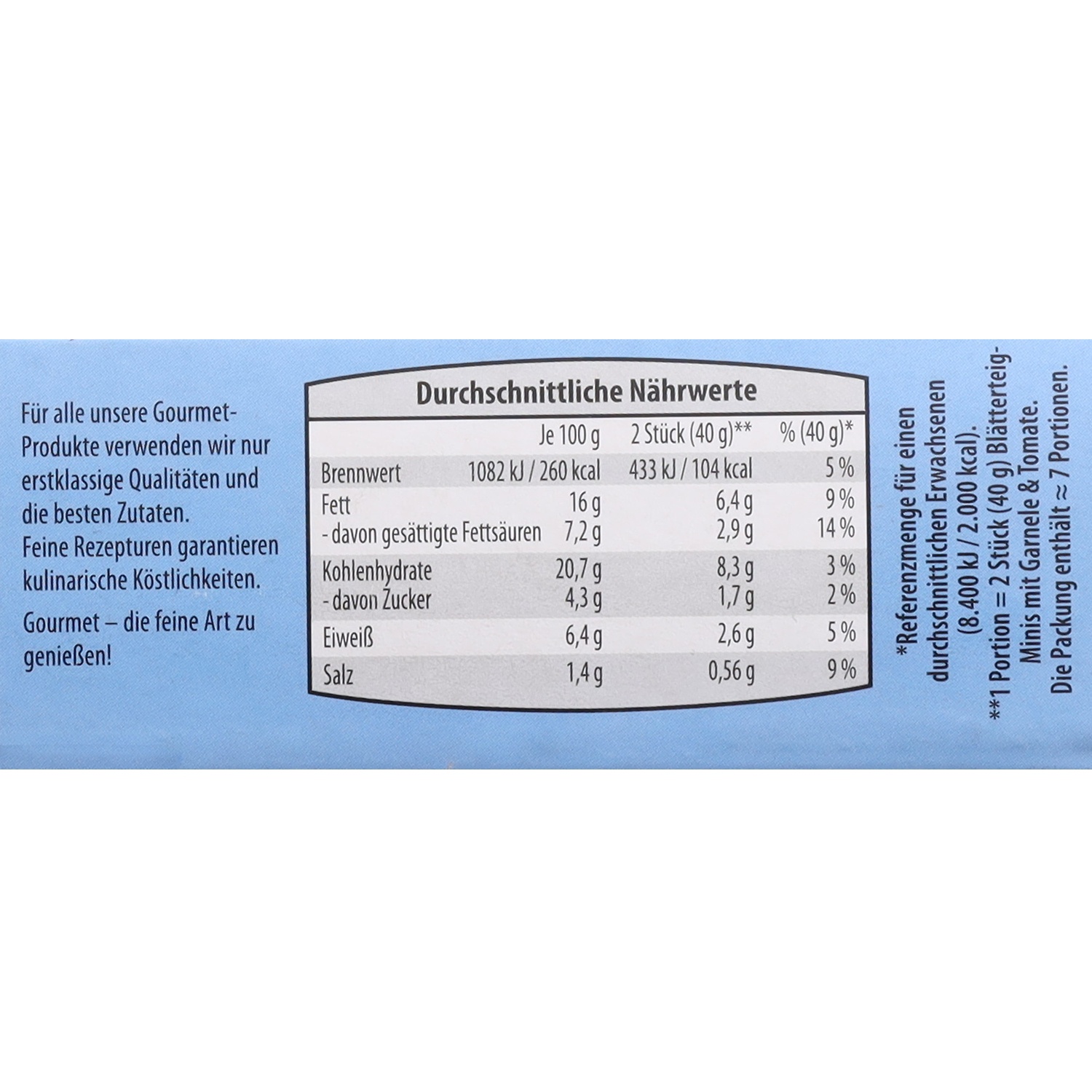 GOURMET FINEST CUISINE Blätterteig-Minis, Garnele 300 g