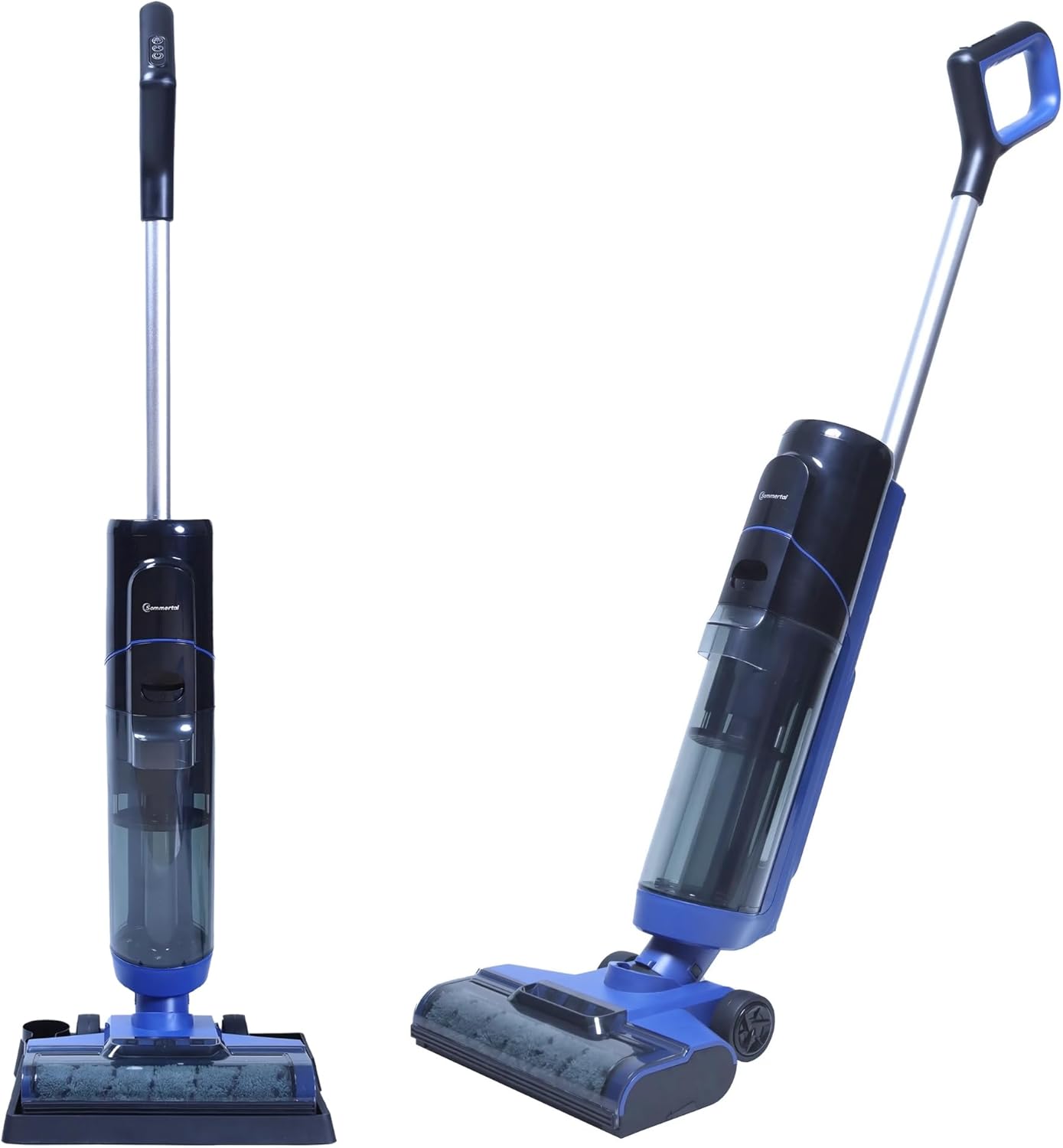 Nass Trockensauger Akku – starker Kabelloser Wischsauger mit Selbstreinigung, 700ml Doppeltank, HEPA-Filter, Display, 360° Bürste, für Hartboden, Laminat, Fliesen, Tierhaare & Parkett
