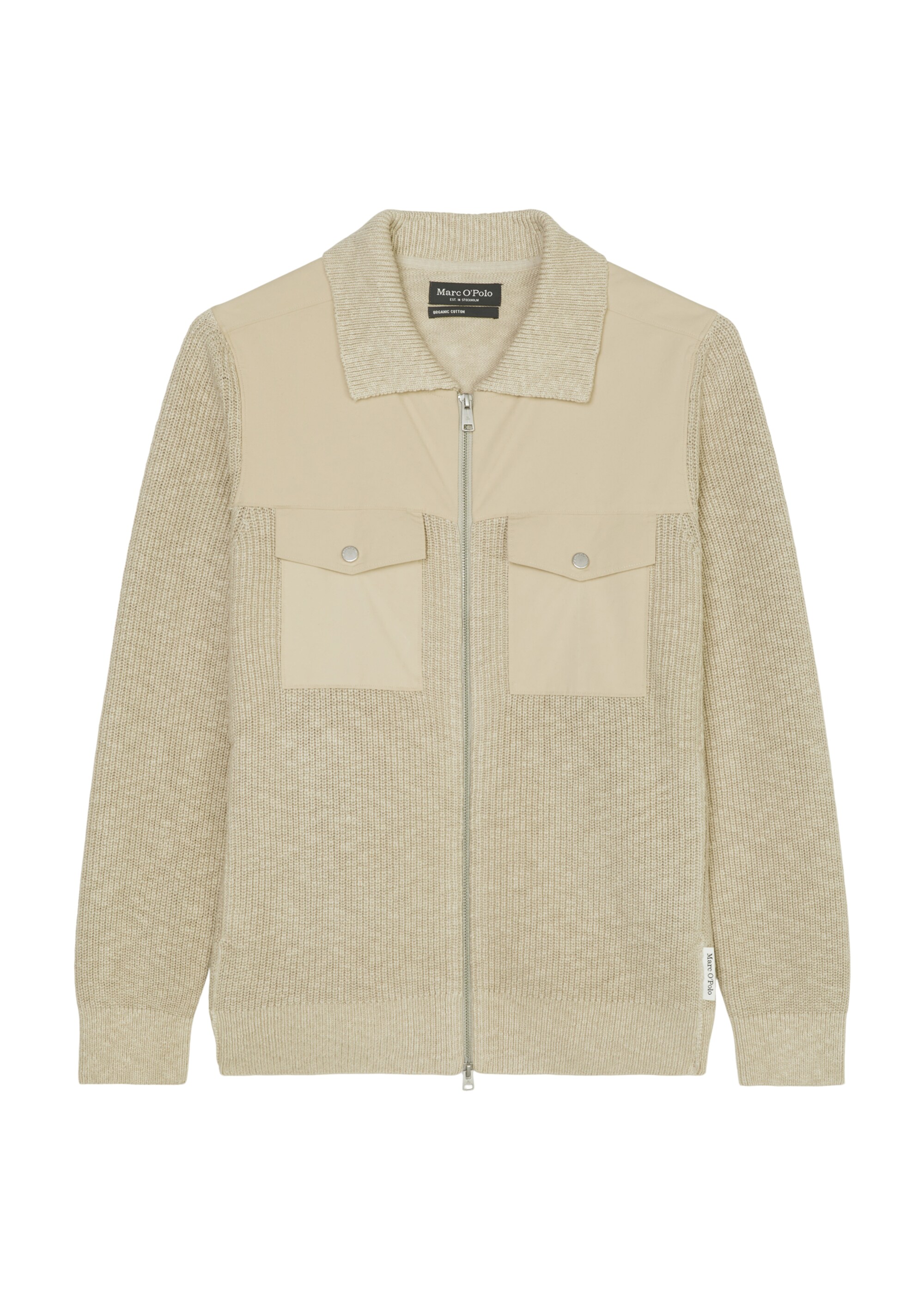 Hybrid-Strickjacke regular mit gestrickten und gewebten Partien