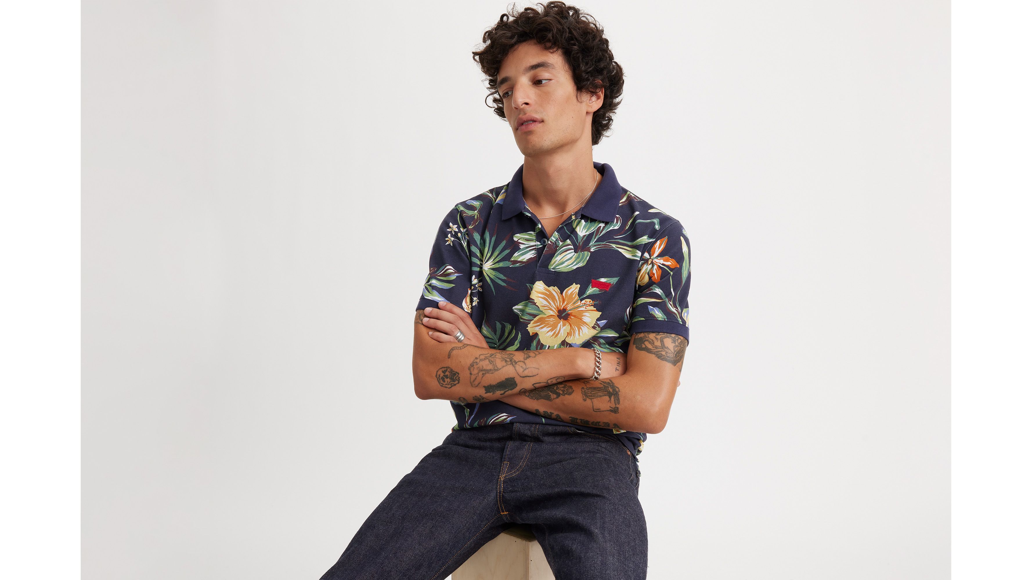 Polo slim Housemark - Nepenthe Floral Navy Blazer - Multicolore