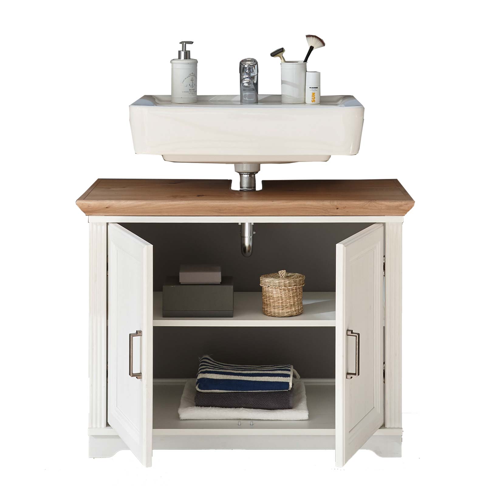 Waschbeckenunterschrank - Pinie hell - Artisan Eiche - 83 cm breit