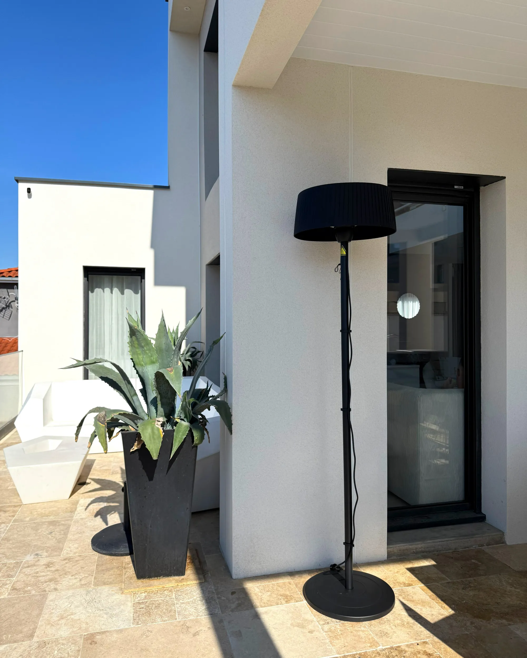 Vrijstaande infrarood terrasverwarming VARAZZE 1500 W Zwart