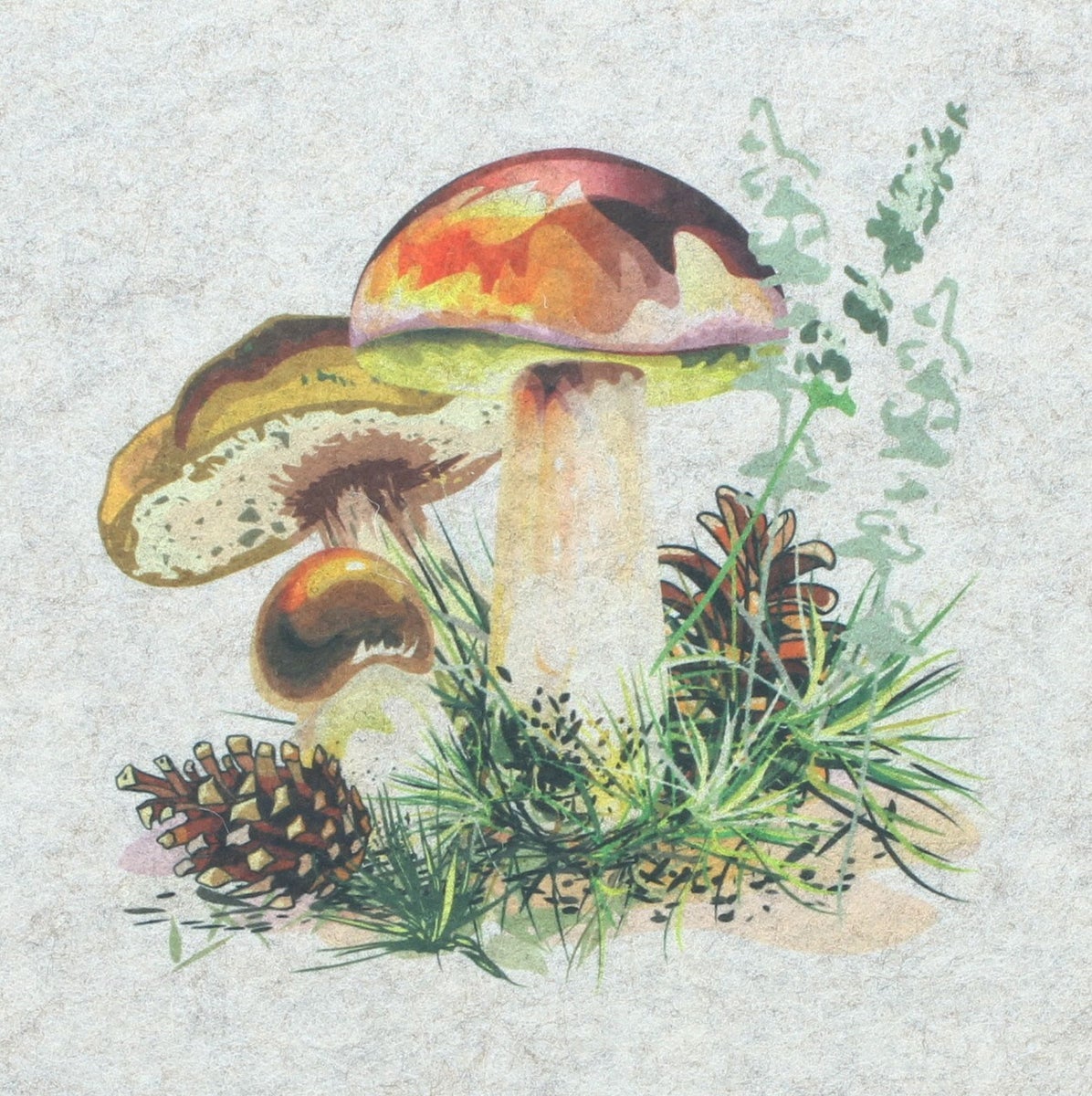 FRANK FLECHTWAREN | Placemat Bospaddestoelen, Set van 2, POLYESTER, Ø 38 cm