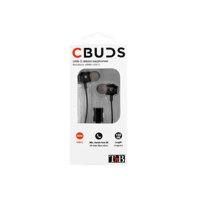 T'nB C-BUDS - Kit main libre - Ecouteurs filaire avec micro - intra-auriculaire - noir
