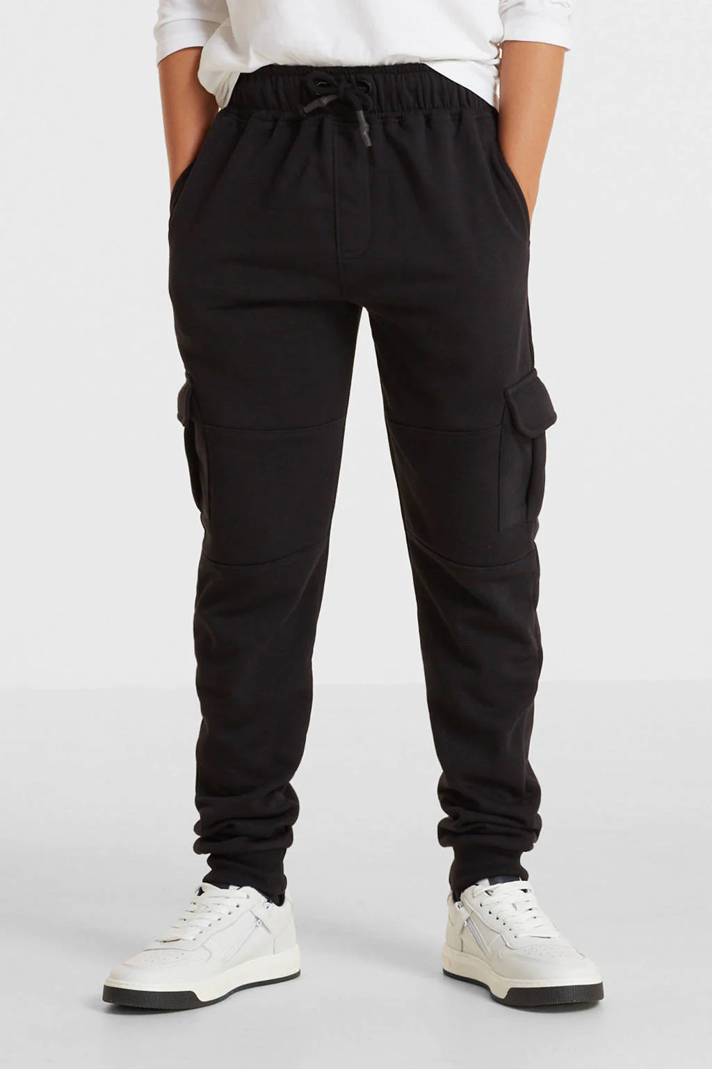 anytime cargo joggingbroek zwart