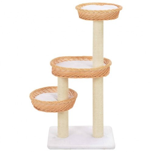 Arranhador de 3 níveis para gatos, marrom