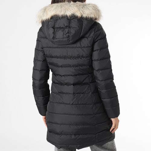 Doudoune Longue Capuche Fourrure Femme Essential 9060 Noir