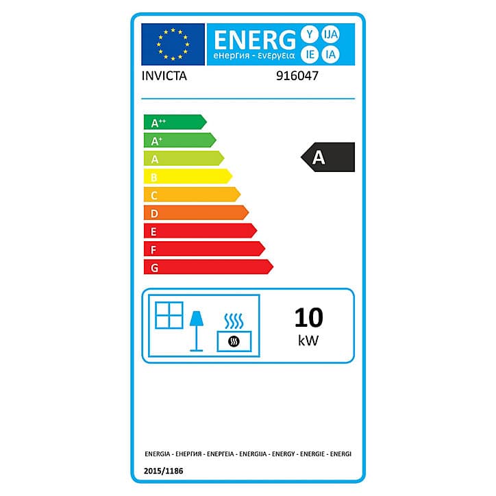 Poêle à bois en fonte Invicta Sedan M Rouge 10 kW 120m²