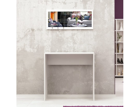 CONCEPT1 - Console Salerno blanc 80 x 32 x h82cm