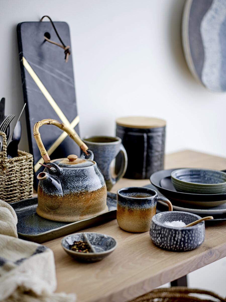 Bloomingville - Aura Tekande Med Tesi - Blå - Porcelæn Keramik