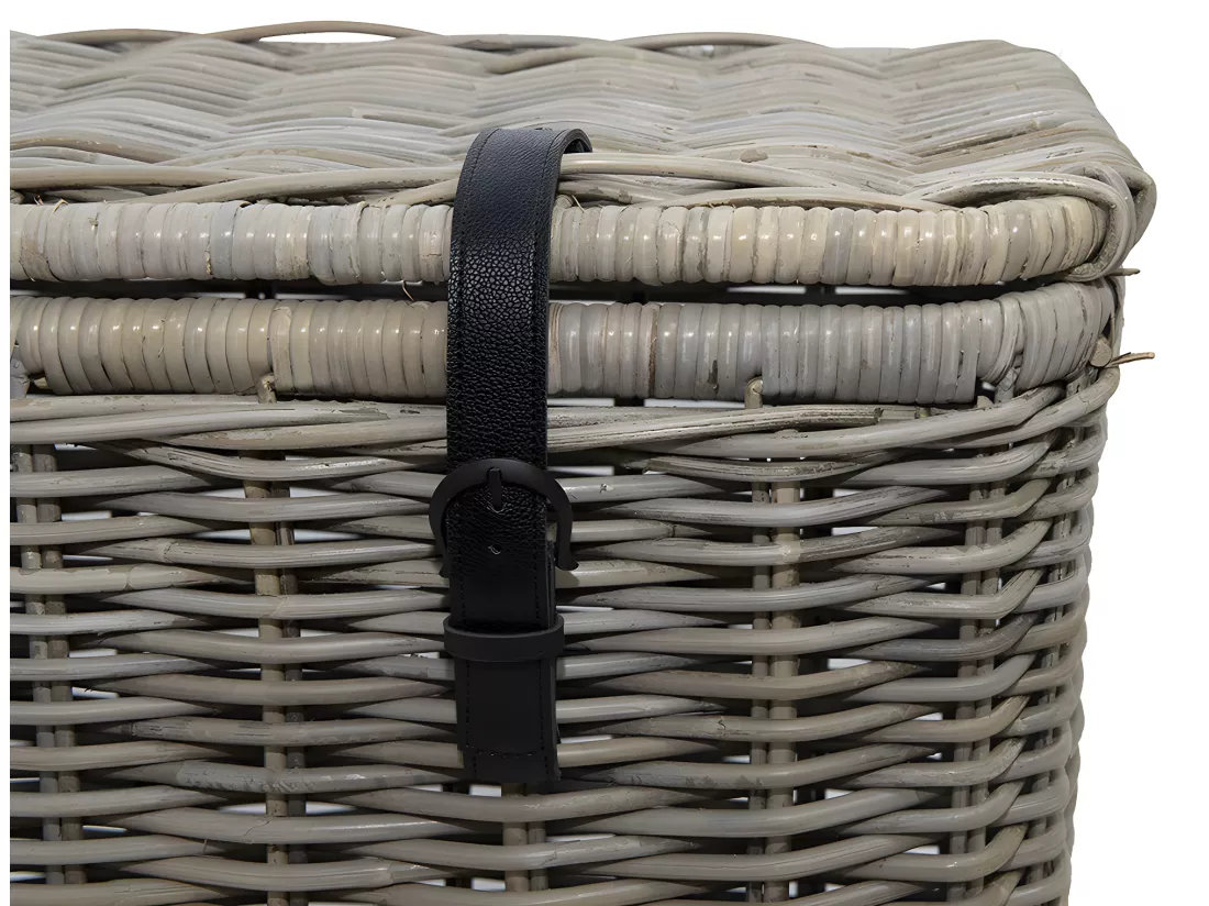 Lot de 2 malles en kubu NEFTA - L80 x P45 x H55 cm et L70 x P35 x H45 cm - Gris naturel