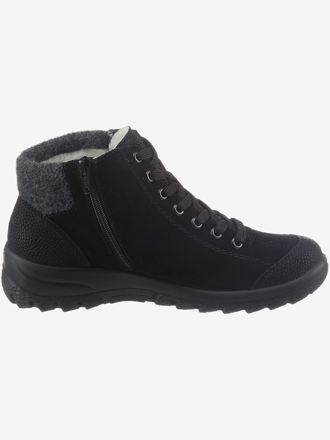 Bottines d'hiver bottines à lacets, fermeture à glissière décorative