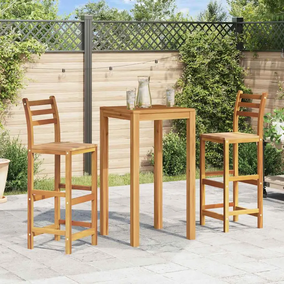 vidaXL - Barstoel - Bruin - Acaciahout - 2 stuks