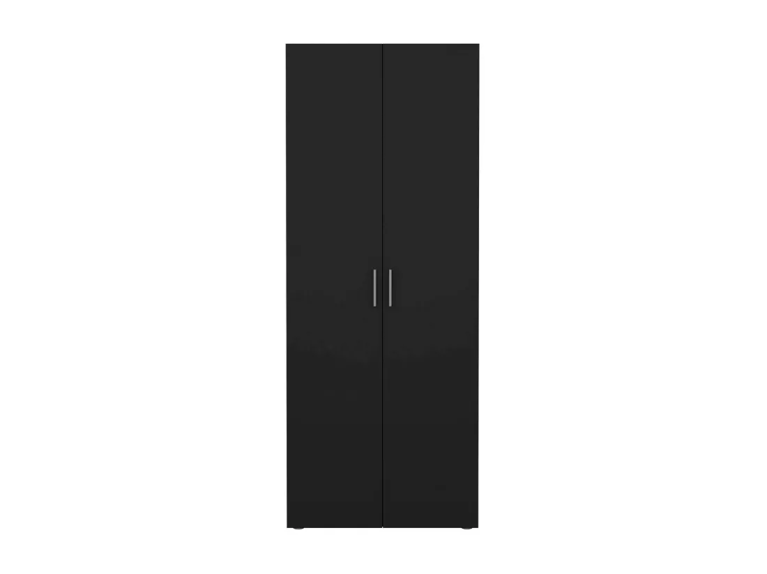 Garde-robe 2 portes Dscamacc, Meubles de chambre, Penderie de plain-pied, Placard à vêtements, 79x50 h201 cm, Noir