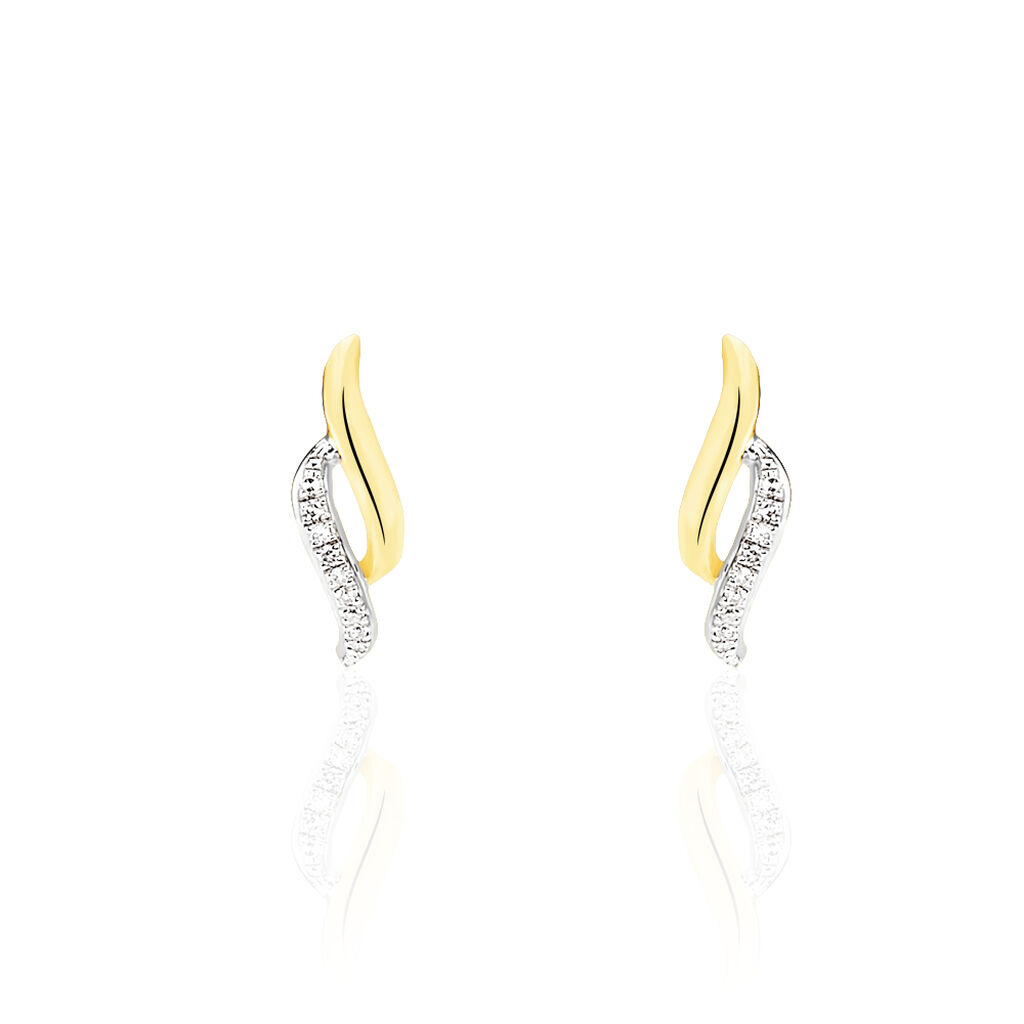 Boucles D'oreilles Puces Callum Or Jaune Diamant