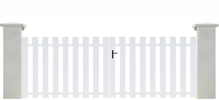 Portail battant Velay en PVC blanc cadre aluminium L 3,5M x Hauteur 1.20M