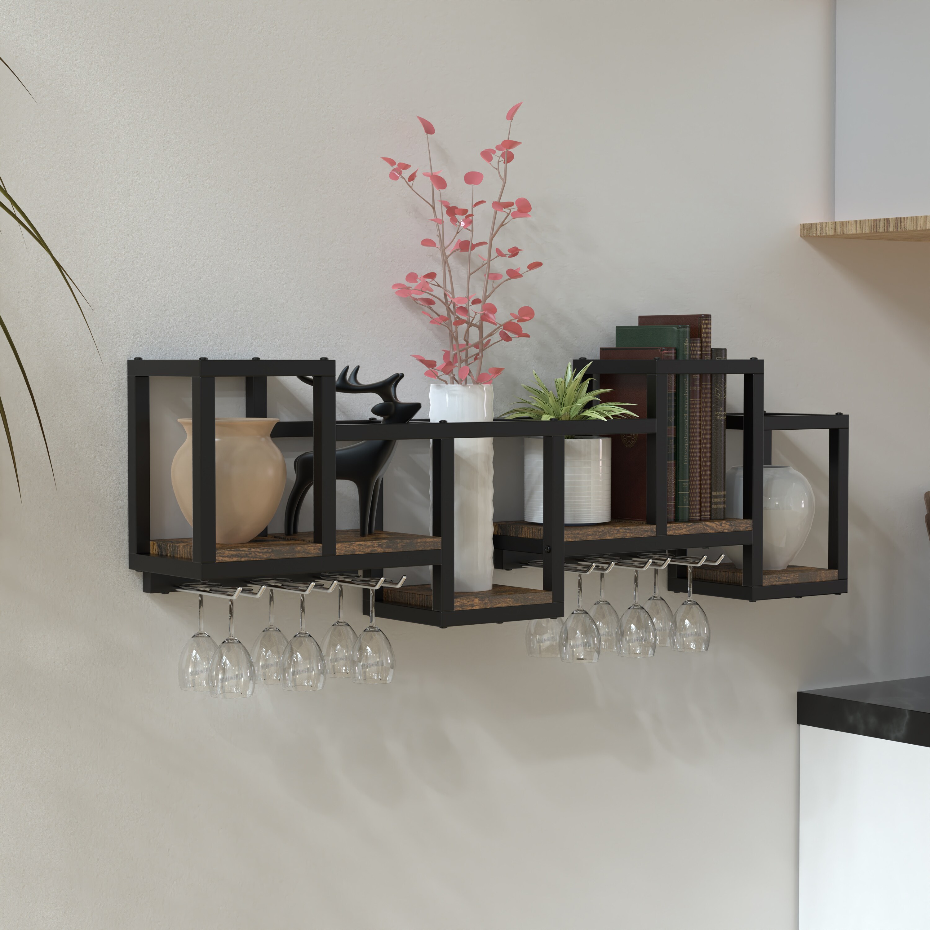 VCM Holz Wandregal Wandboard Küche Gewürze Gläser Kolari M
