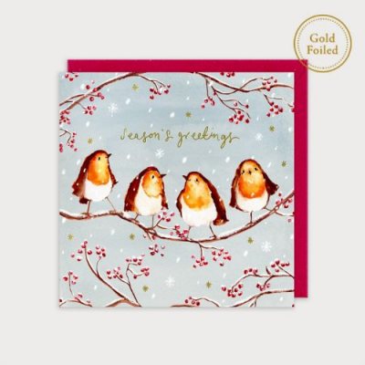 Robins On A Branch Greetings Card