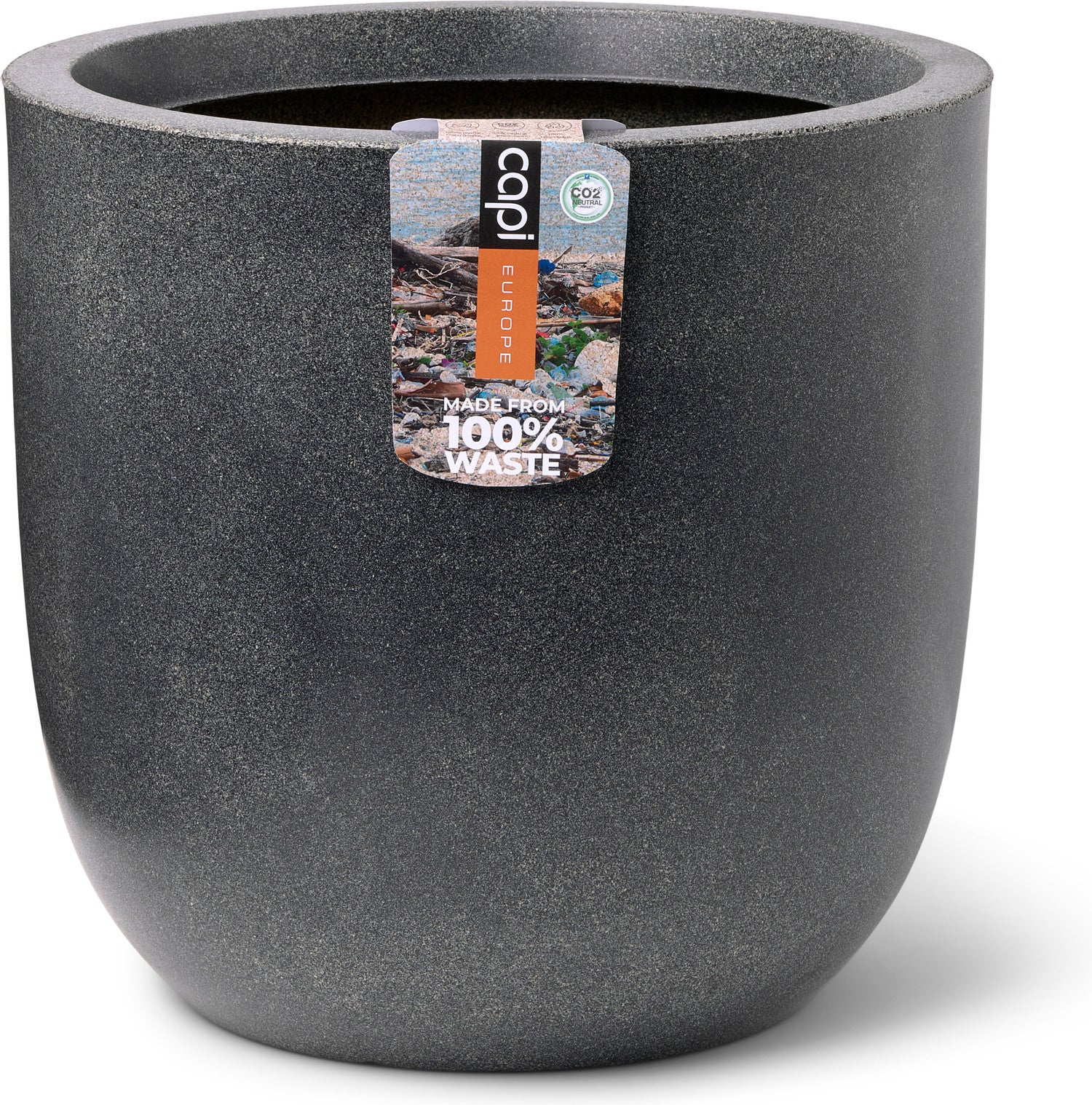 Capi Europe bloempot Waste Smooth antraciet D 43 H 41 cm