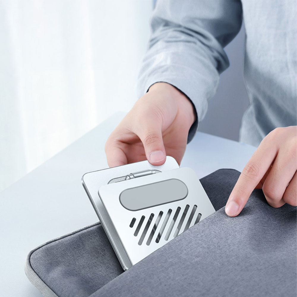 360° Faltbare Aluminium Handy / Smartphone Halterung Tisch Ständer - Silber