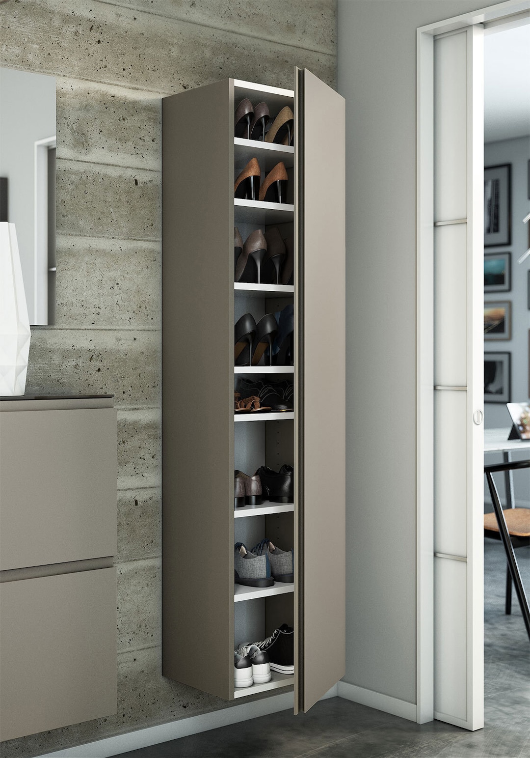 HAUKE HENDRIKS Garderobenschrank GARDASEE 40 x 165 cm taupe