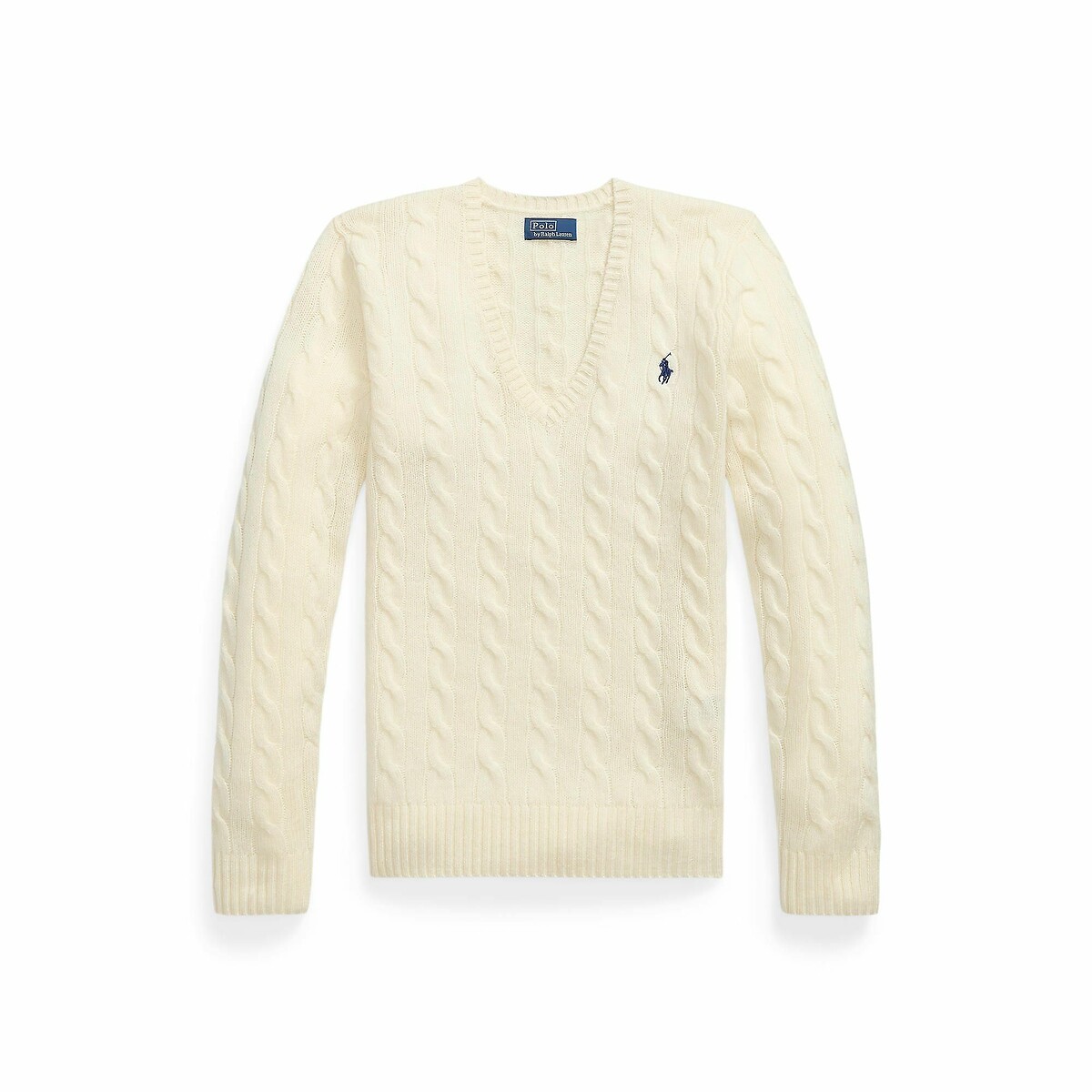 POLO RALPH LAUREN<br>Suéter de lã e cashmere com decote em V, KIMBERLY