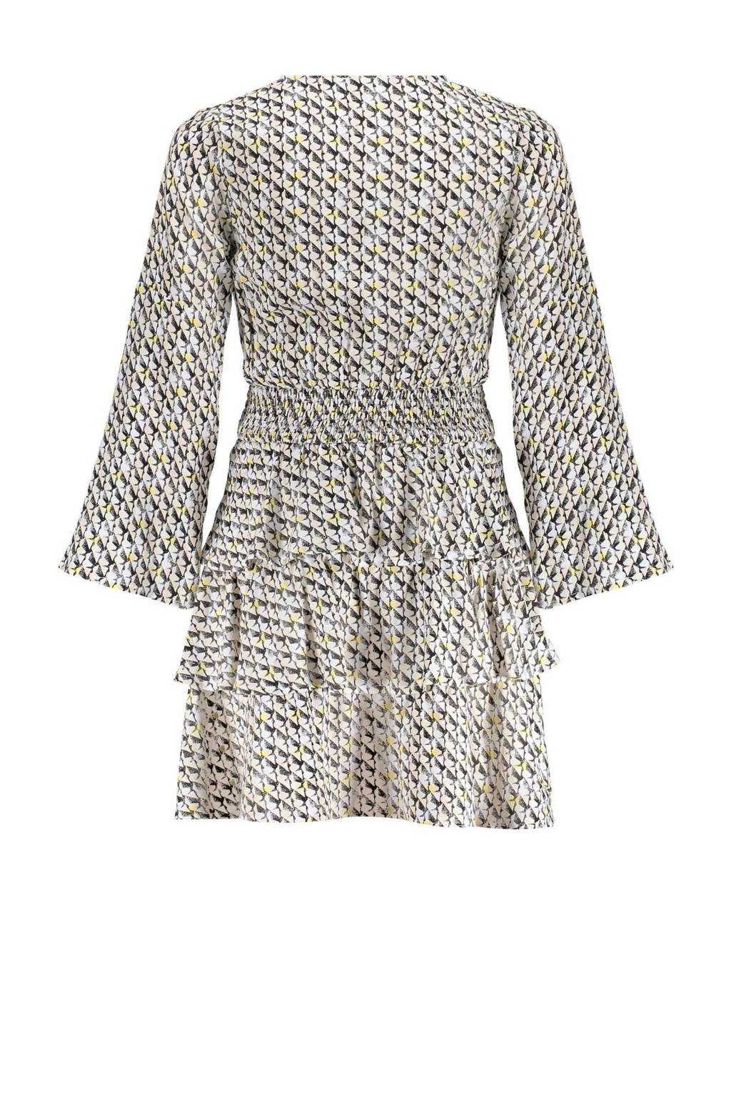 Frankie&Liberty jurk met all over print zwart/wit