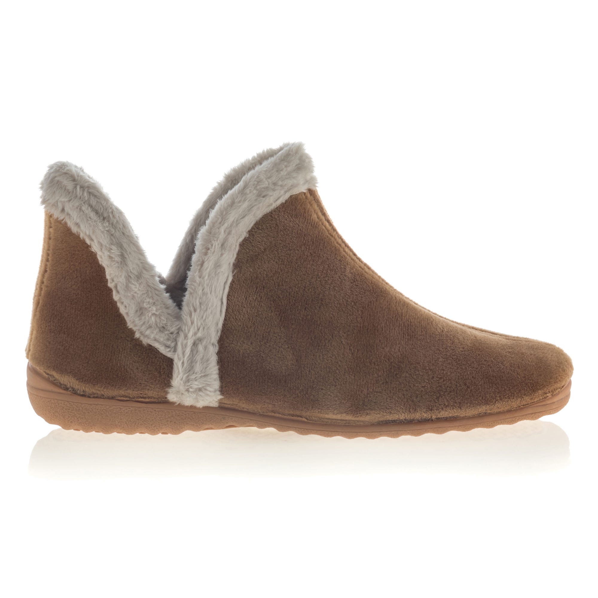Pantoufles botillons Femme camel