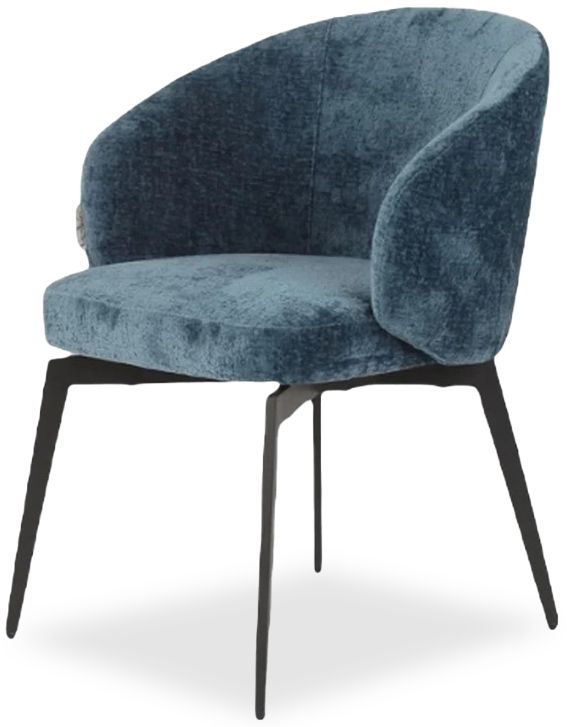 Eetkamerstoel Blue Chenille S4594 Amphara B59 x D61 x H79 cm