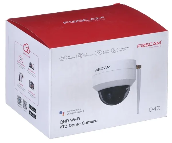 Foscam D4Z, IP-sikkerhedskamera, Indendørs & udendørs, Kabel & trådløs, CE, RoHS, FCC, WEEE, Loft, Hvid