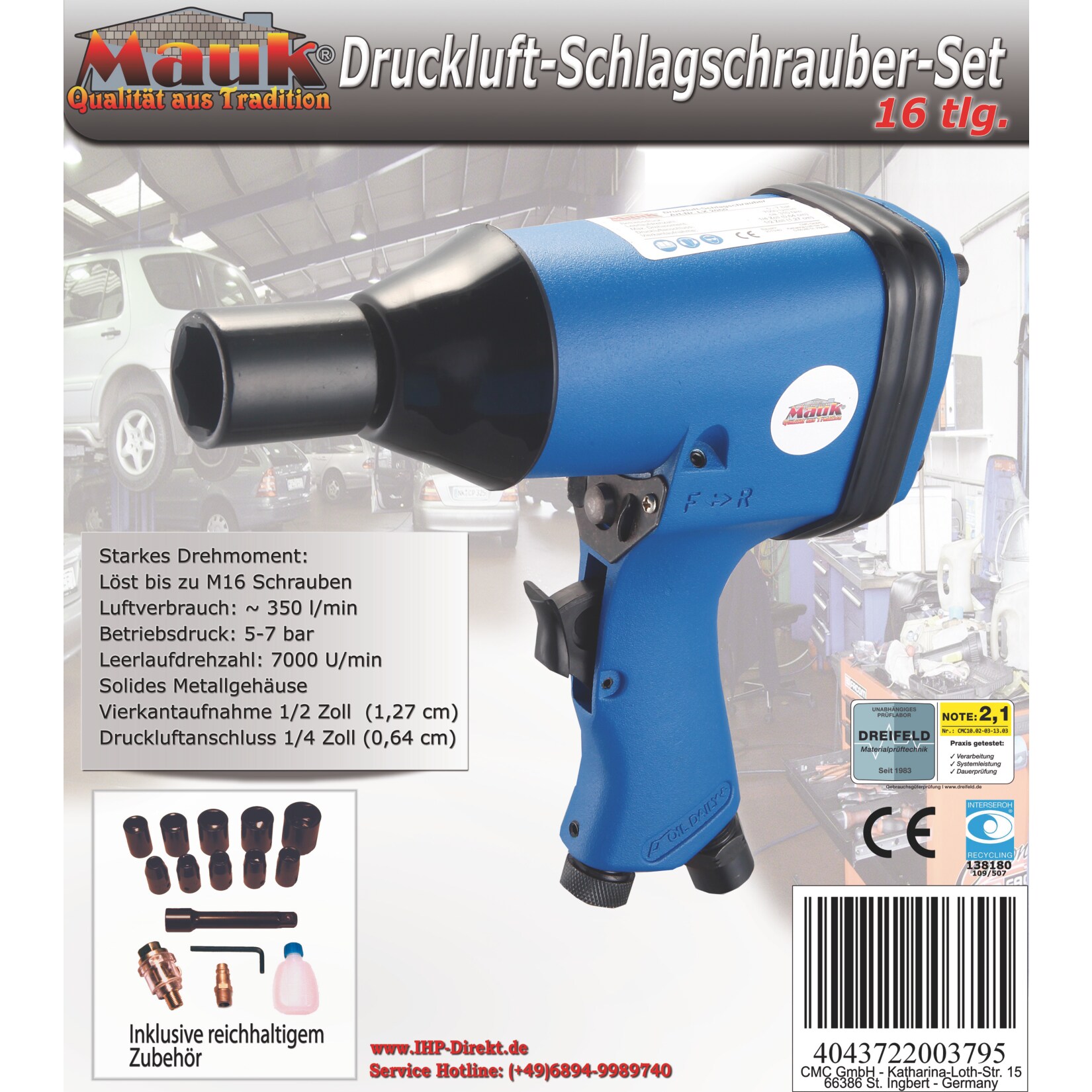 Mauk 379 Druckluft-Schlagschrauber Set 320 Nm 1/2