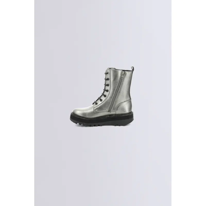 KICK POCKET GRIS METALLISE BOTTINES Cuir  Femme