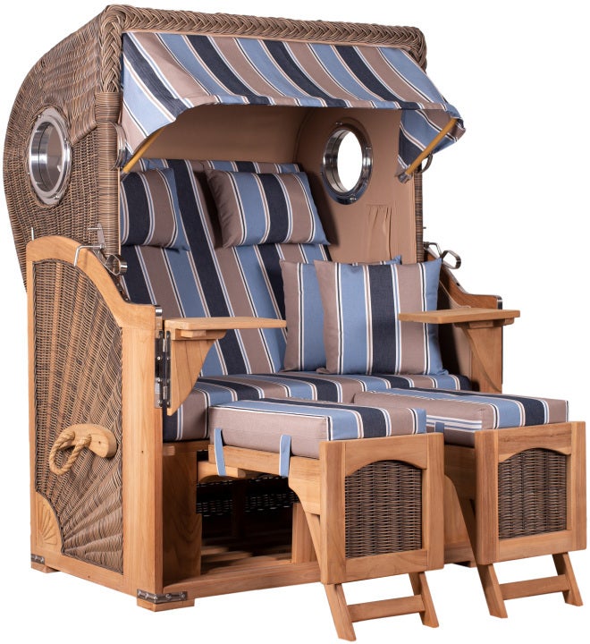 Strandstoel Rantum teak PE grijs design 580