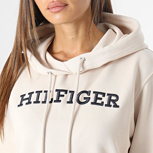 Sweat Capuche Femme Regular Monotype Embroidery 0296 Beige