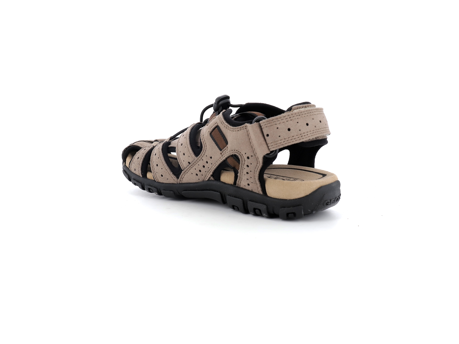 Geox-U SANDAL STRADA-U6224B Matières combinées Taupe