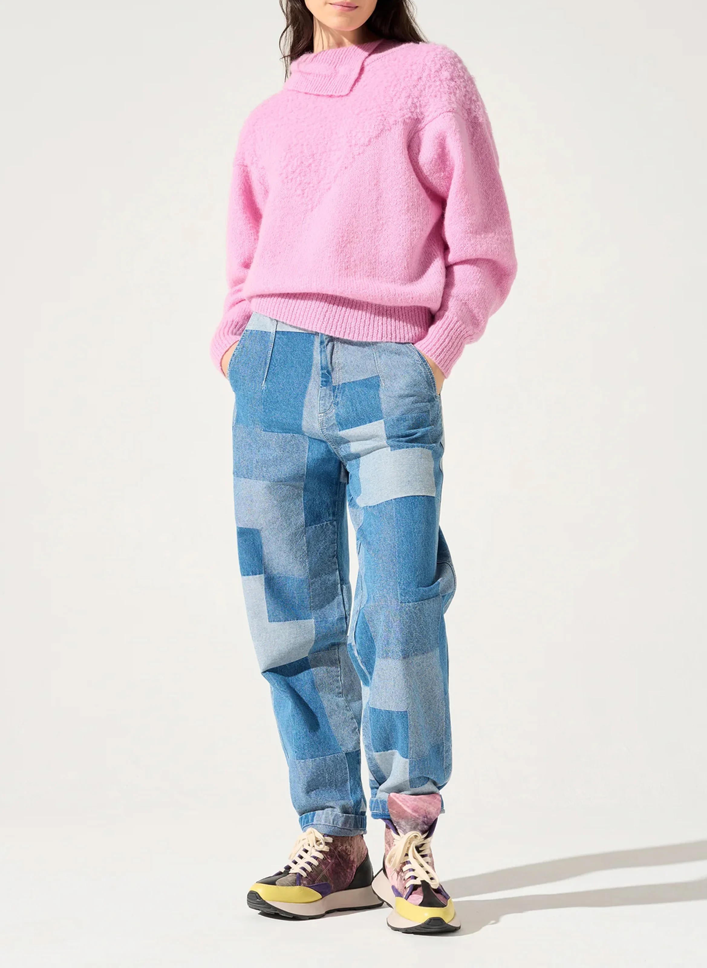 Pull oversize en maille | Rose