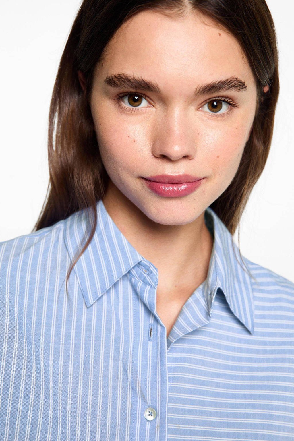 MANGO TEEN gestreepte blouse lichtblauw