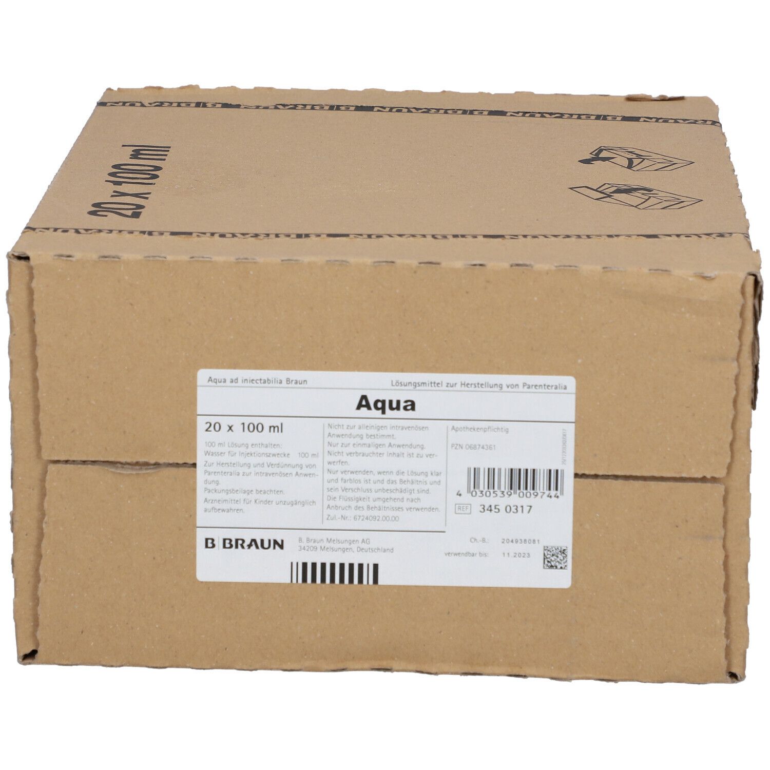 Aqua ad iniectabilia Braun Glasflasche
