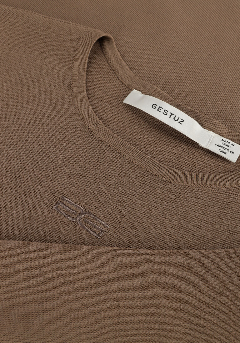 GESTUZ taupe gestuz midi jurk brielle