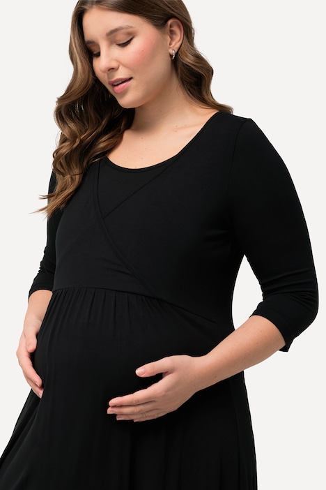 Bellieva Longshirt, Rundhals, 3/4 Arm, V-Ausschnitt