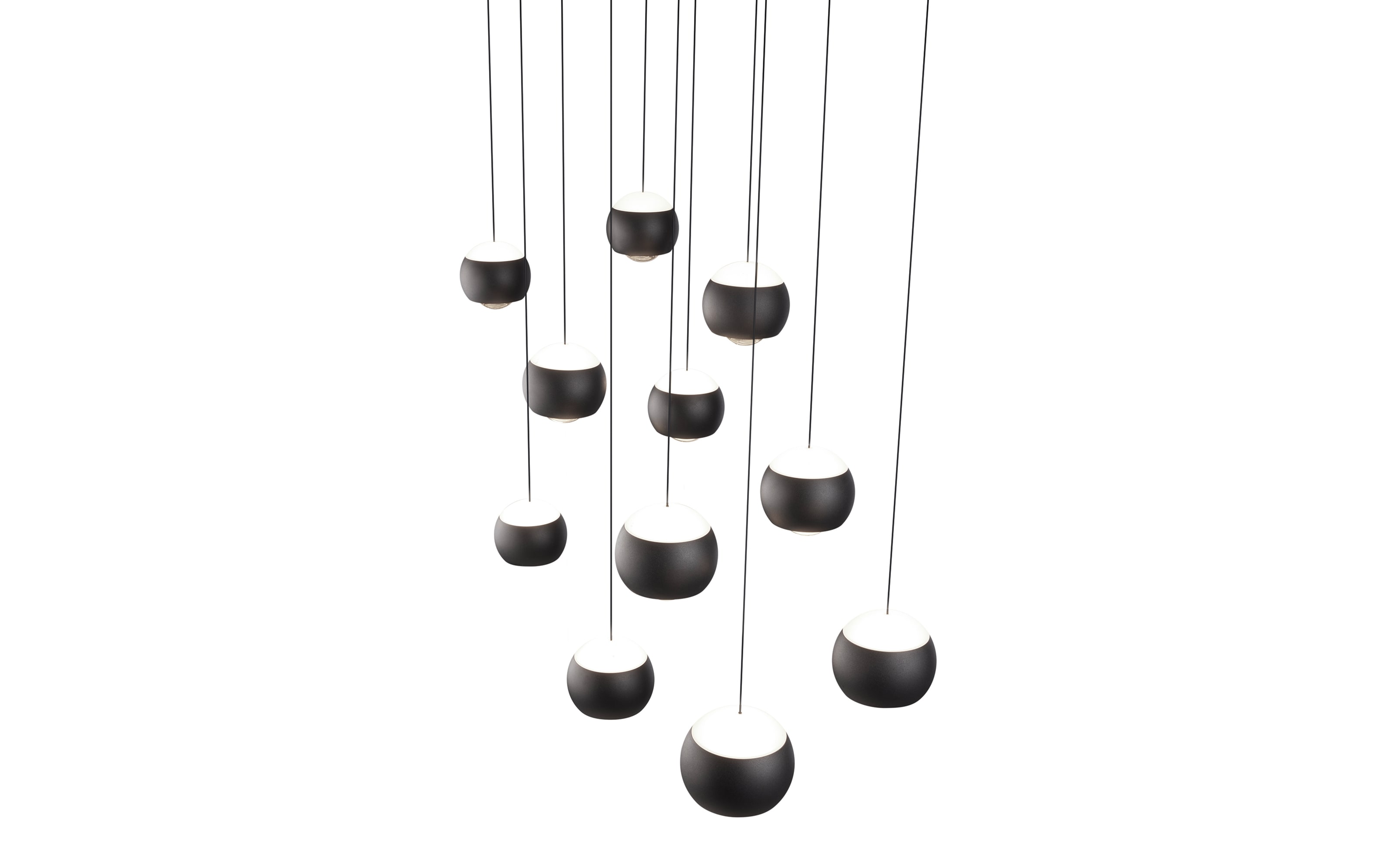LED-Pendelleuchte Cannon, schwarz, 200 cm, inkl. stufenloser Höhenverstellung