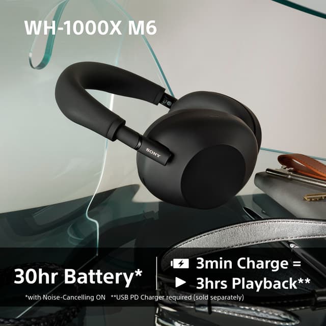 Sony WH-1000XM6 trådløse around-ear høretelefoner (sort)