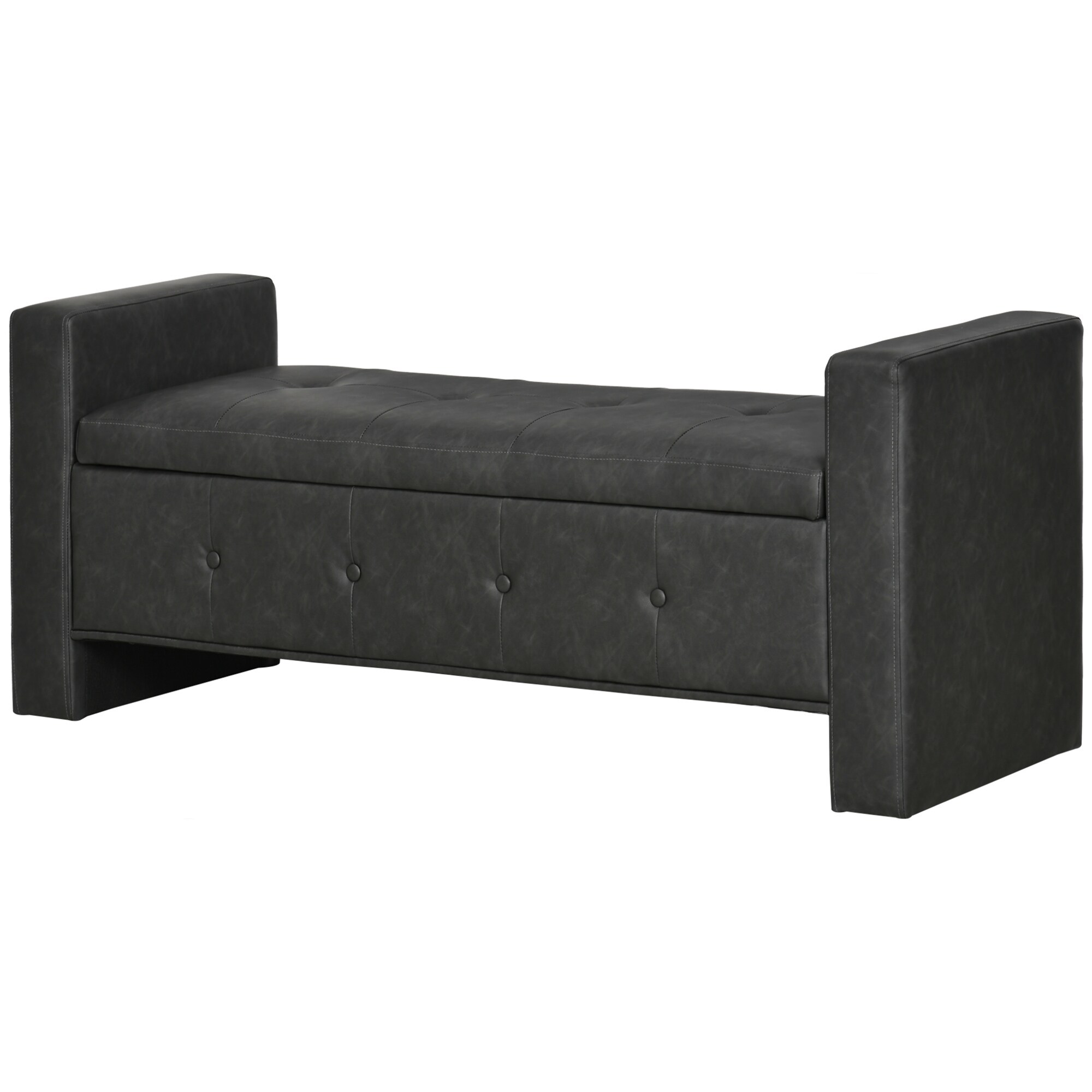 HOMCOM Sitzbank mit Stauraum grau 139L x 49B x 68Hcm